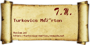 Turkovics Márton névjegykártya
